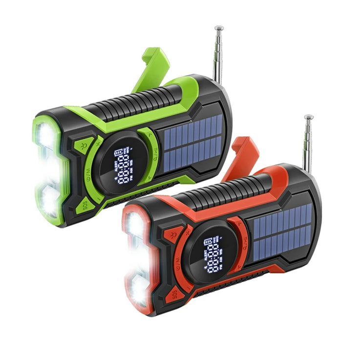 Hand Crank Portable AM/FM/NOAA Solar Radio Weather Radio Emergency Radio With LED Flashlight Bluetooth 5.0 Speaker-C