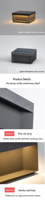 Modern Simple Solar Pillar Light High Quality Outdoor Fence Gate Pillar Yard Wall Light Waterproof Garden Yard Lights