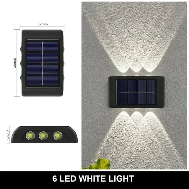 Solar Outdoor Wall Light 2-12 LED Waterproof Garden Light Balustrade Decorative Atmosphere Lamp Down Luminous Solar Lamp