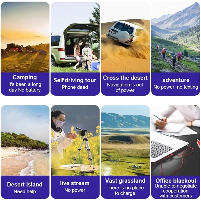 Solar Camping Equipment Emergency Tool Portable Power Source for Outdoor Use Travel Camping Flashlight Fan Mobile Phone Charging