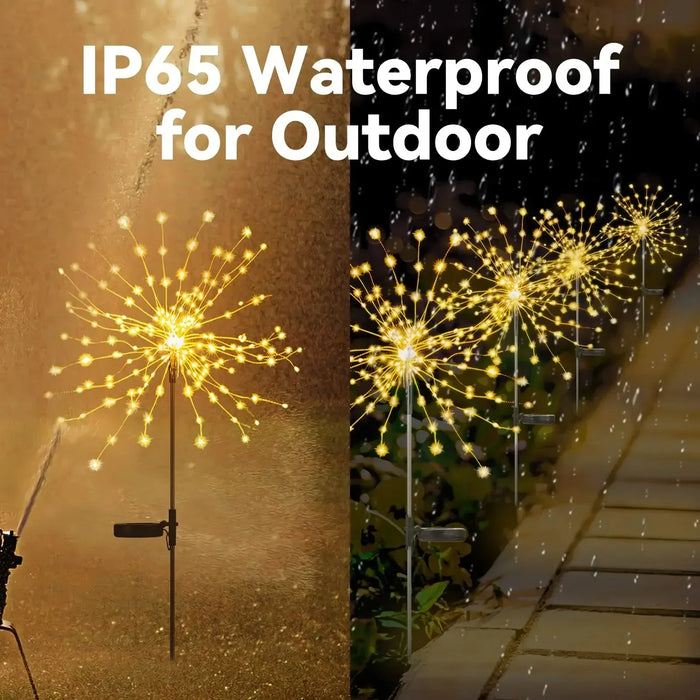 Christmas Solar Dandelion Fireworks Light Outdoor Waterproof Courtyard Garden Atmosphere Decoration Ground Insertion Lawn Light