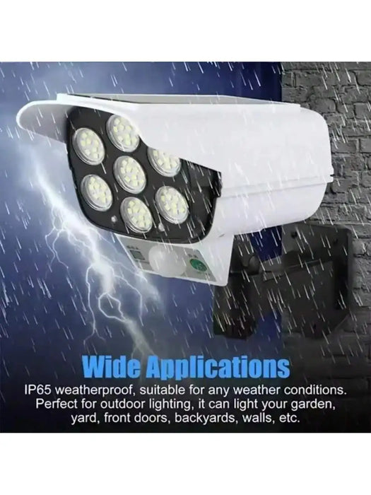 Ultra-Realistic Solar Fake Security Camera Light with Motion Activated LED&Remote Control-IP65 Waterproof Dummy CCTV Burglar Det