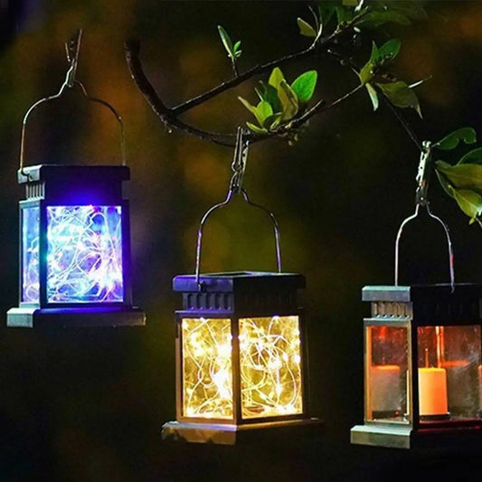 Waterproof Solar Hanging Lantern Hanging Atmosphere Simulated Candle Lanterns Luminous Night Lights Led Wind Lights Outdoor
