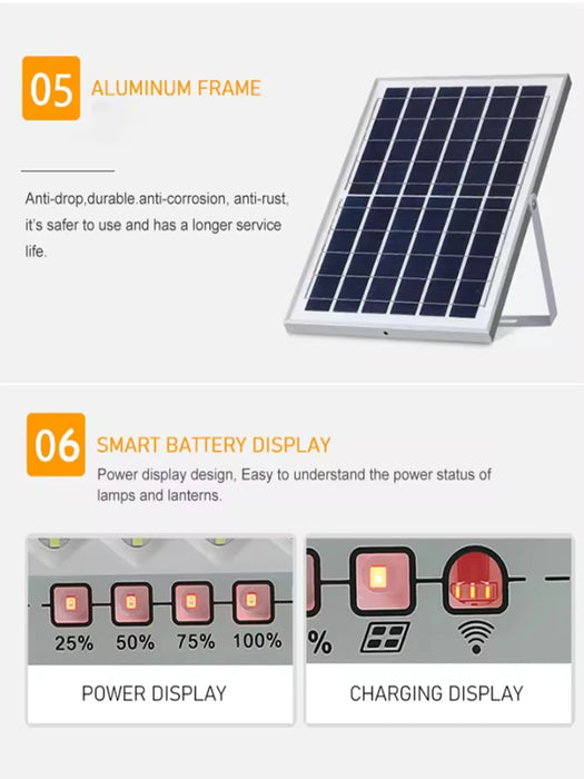 Outdoor Solar Flood Light Patio Light Garage Light with Remote Control Indicator Light IP67 For Outdoor Patio Garden Billboards