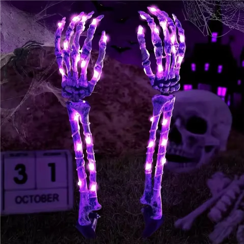 2PC Halloween Solar Ghost Hand LED Garden Lights Outdoor Waterproof Stake Lights Horror Atmosphere Decoration Lamp For Festival