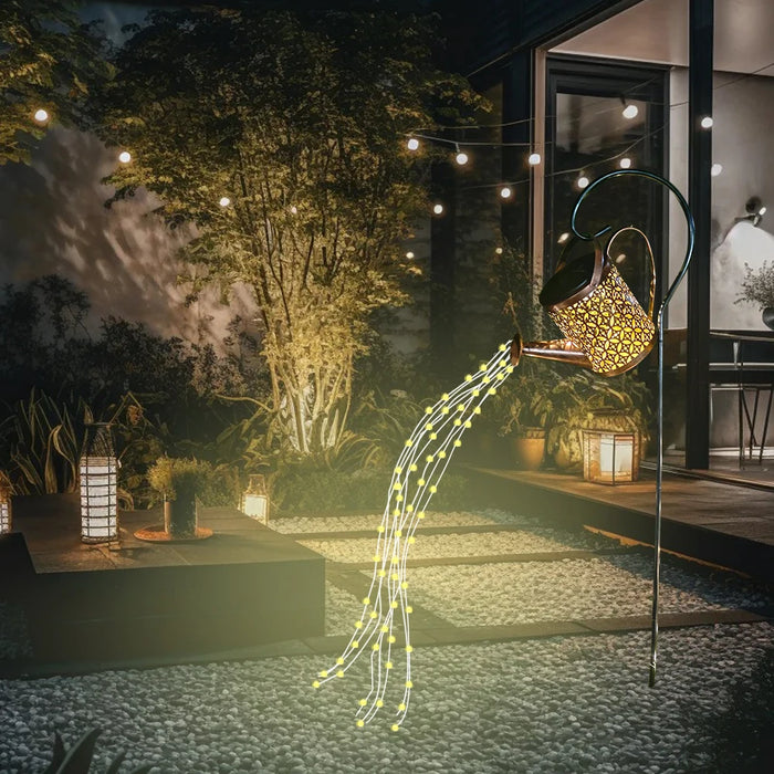 Solar Garden Lights Outdoor Hanging Watering Can Lantern Retro LED Solar Lights Patio Yard Lawn Walkway Terrace Decorations