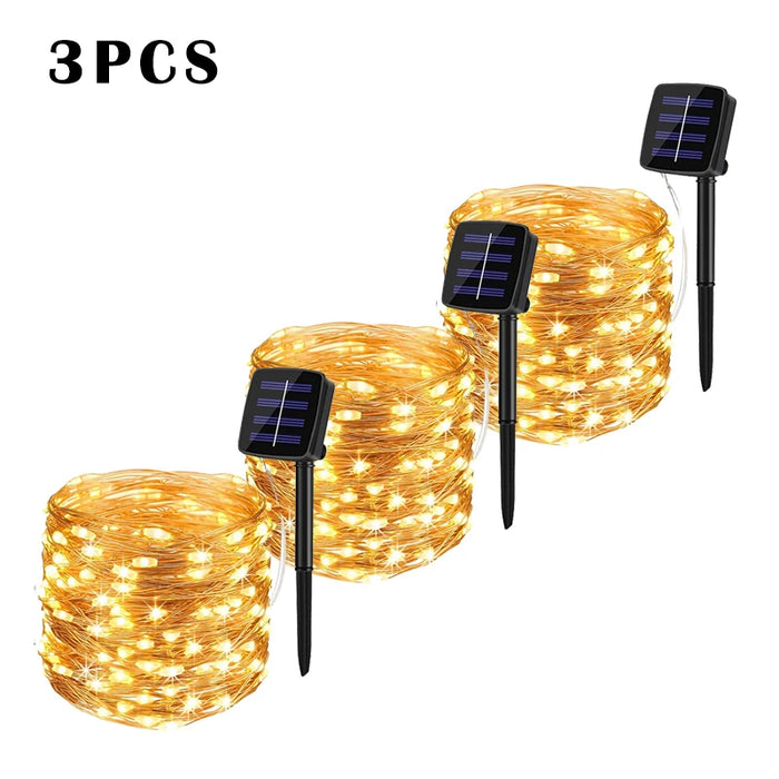 LED Solar String Lights Outdoor Fairy Light Waterproof Festoon Lamp Christmas Decor  for Garden Tree Party 7/12/22/32/52/102M