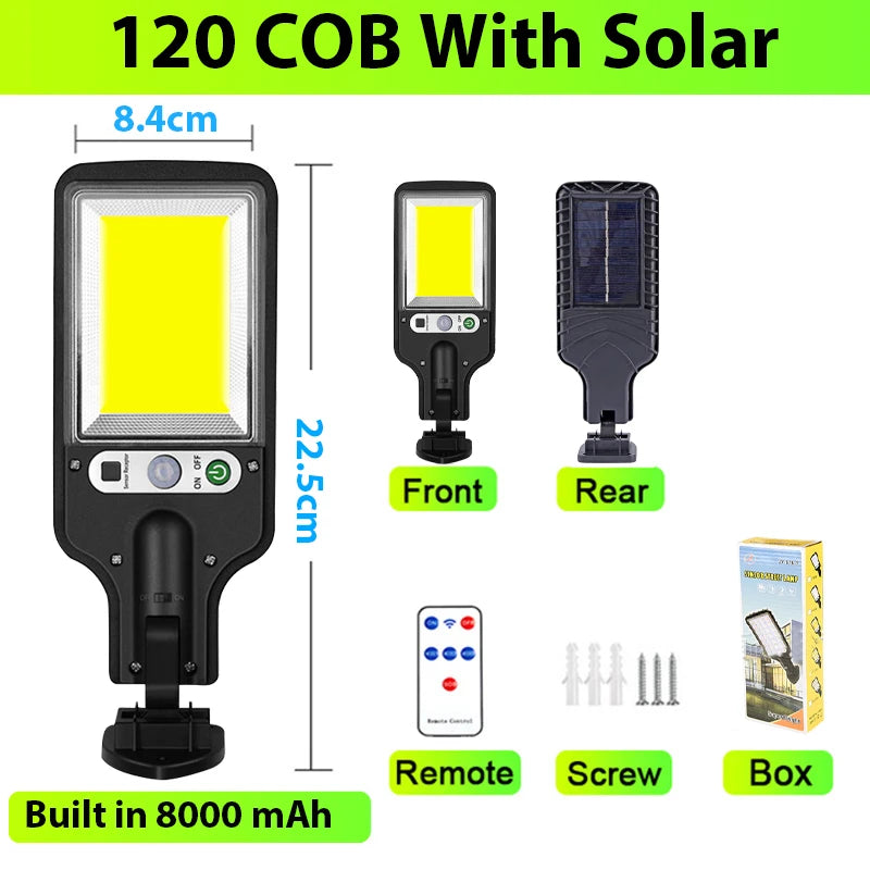 600000 Lumens Solar Led Light Outdoor Lighting 990 LED Garden Lights Big Solar Panel Lamps Waterproof Motion Sensor Street Light