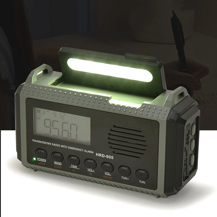Solar Hand Crank AM FM SW NOAA Weather Radio 4 Ways Powered 10000MAh Multifunction Radio Torch SOS Alarm Power Bank for Survival