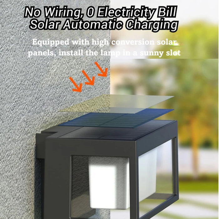 Outdoor Solar Pillar Light Garden Light European Solar Fence Wall Light Waterproof Porch Lights Balcony Door Garage Decor ﻿