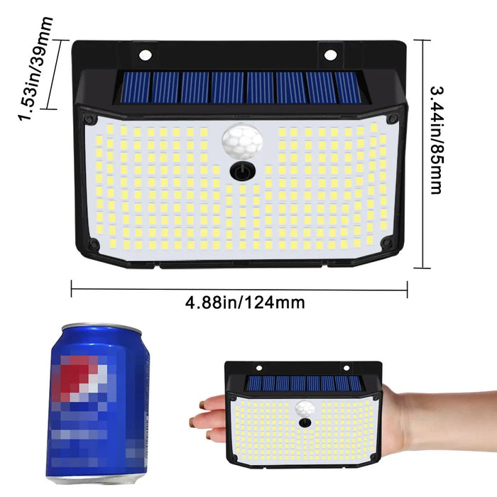 138 LED Solar Light Outdoor 4PCS Solar Wall Lamp Human Body Sensor 3 Mode Waterproof Garden Decor Street Lights Sunlight Powered
