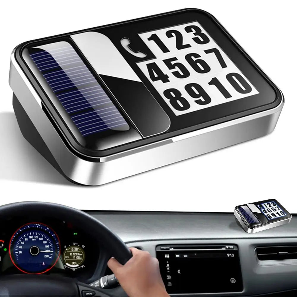 Car Solar Charging Parking Number Plate Luminous LED Digital Temporary Parking Card Auto Stop Phone Number Card For Car Supplies