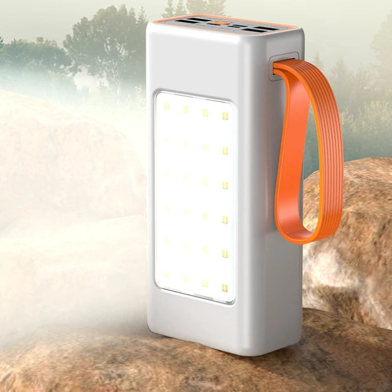 90000mAh Large Capacity Portable Power Bank with Solar or Camping Light Function Fast Charging External Backup Battery