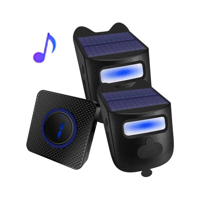 Solar Wireless Driveway Alarm Outdoor Weather-Resistant Motion Sensor&Detector DIY Security Alert System