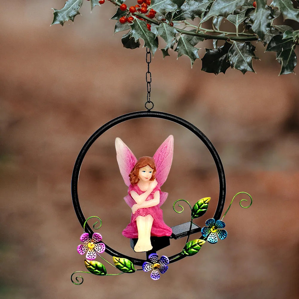 LED Solar Flower Fairy Light Outdoor Waterproof Hanging Light Lawn Stakes Lamps for Home Garden Courtyard Festival Decoration