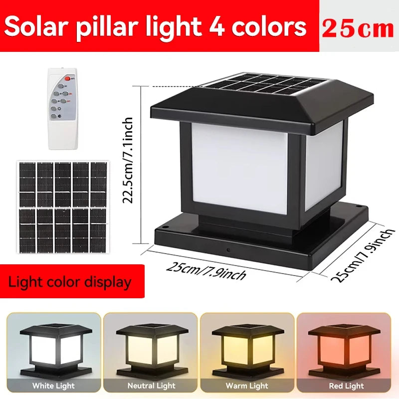 Solar Column Light Garden Solar Lamps Waterproof LED Solar Pillar Light Timed Remote Control LED Outdoor Lighting Courtyard Lamp