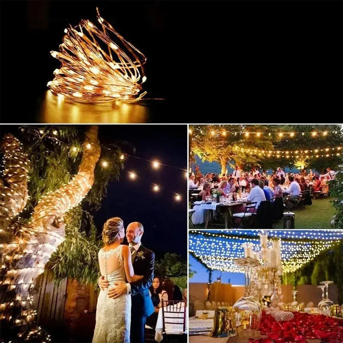 Christmas Decoration 300LED Solar String Lights Outdoor Waterproof Copper Wire Fairy Lights 8 Modes Suitable for Wedding Party