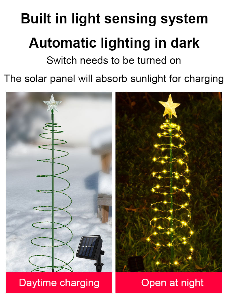 LED Solar Christmas Lights Garden Lights Folded Christmas Tree Lamp Decorations Outdoor Solar Light Christmas Decoration