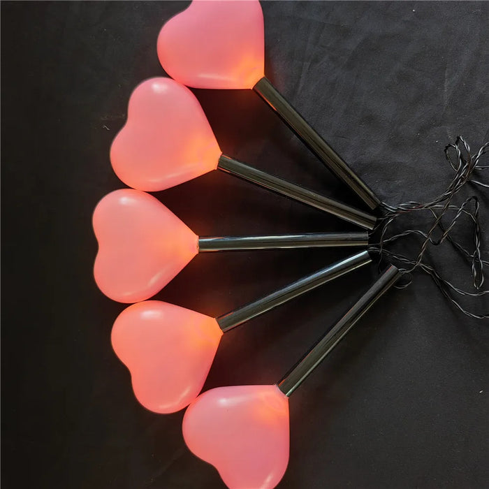 5pcs/lot Love Solar Outdoor Lights Valentine's Day Decor LED Lights Garden Decorations Pathway Lights Ground Plug Light 1006