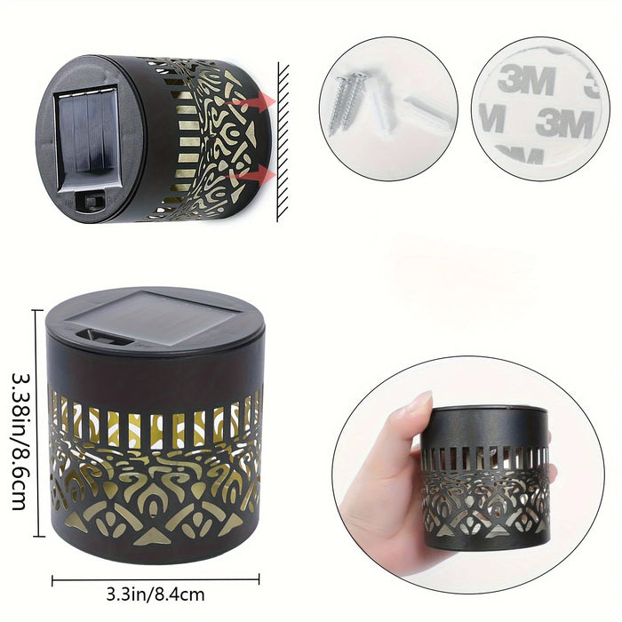 2-Pack Solar-Powered Outdoor Fence Lights IP65 Energy-Efficient Wallmounted Lights for Garden Patio Pathway Driveway Steps