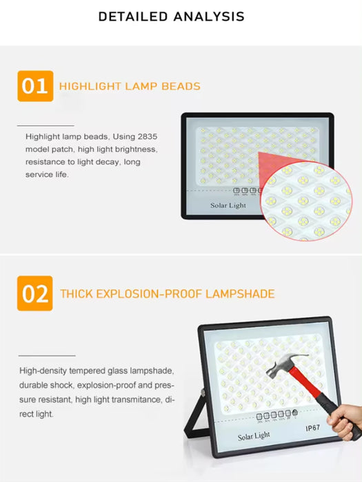 Outdoor Solar Flood Light Patio Light Garage Light with Remote Control Indicator Light IP67 For Outdoor Patio Garden Billboards