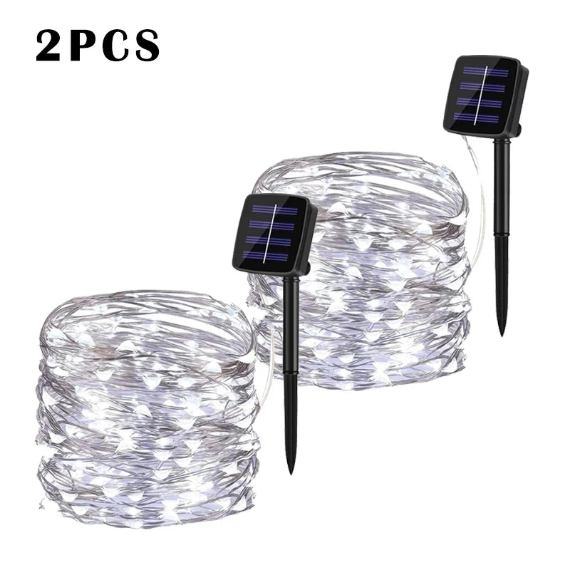 Solar String Fairy Light Ultra Long Outdoor Festoon LED Copper Waterproof Christmas Garland Decoration Garden Solar Lamp Decor
