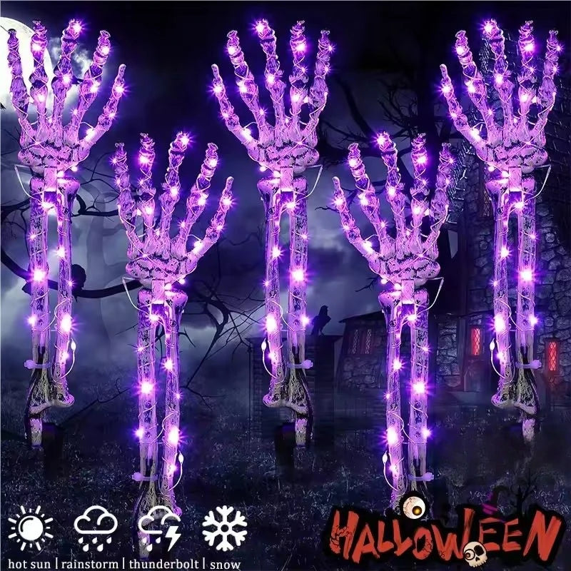 2PC Halloween Solar Ghost Hand LED Garden Lights Outdoor Waterproof Stake Lights Horror Atmosphere Decoration Lamp For Festival