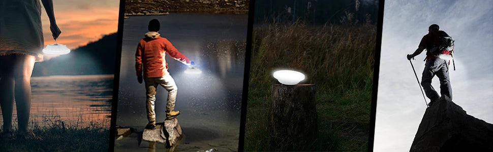 Solar Camping Light,Portable Tent Light,USB-Charged Bulb,Patio Light w/Remote Control,Power Bank,Camping,Blackouts,BBQ,Fishing