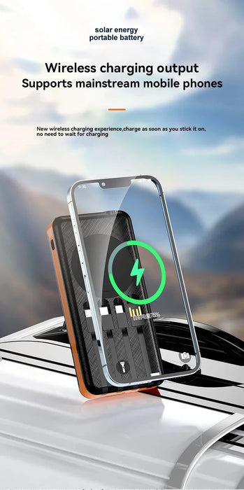 OnePlus Solar Power Bank Waterproof Outdoor Camping Portable Folding Solar Panels USB Output Sun Power For iPhone Real Capacity