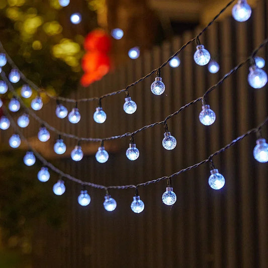 Solar Bubble Light String 8 Lighting Modes LED Lights Holiday Garden Tree Yard Party Christmas Outdoor Street Camping Decoration