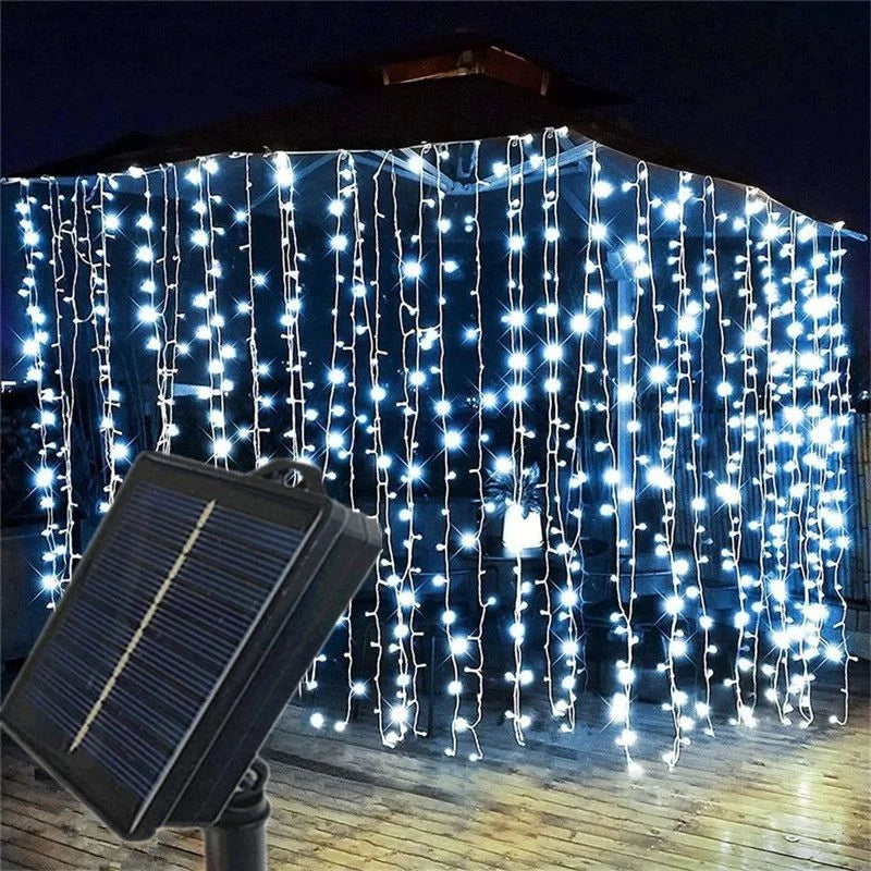 Lights Decoration Solar Curtain Lights Outdoo Fairy Lights String Lights LED Lights Christmas Wedding Party Decor 2025 New Year