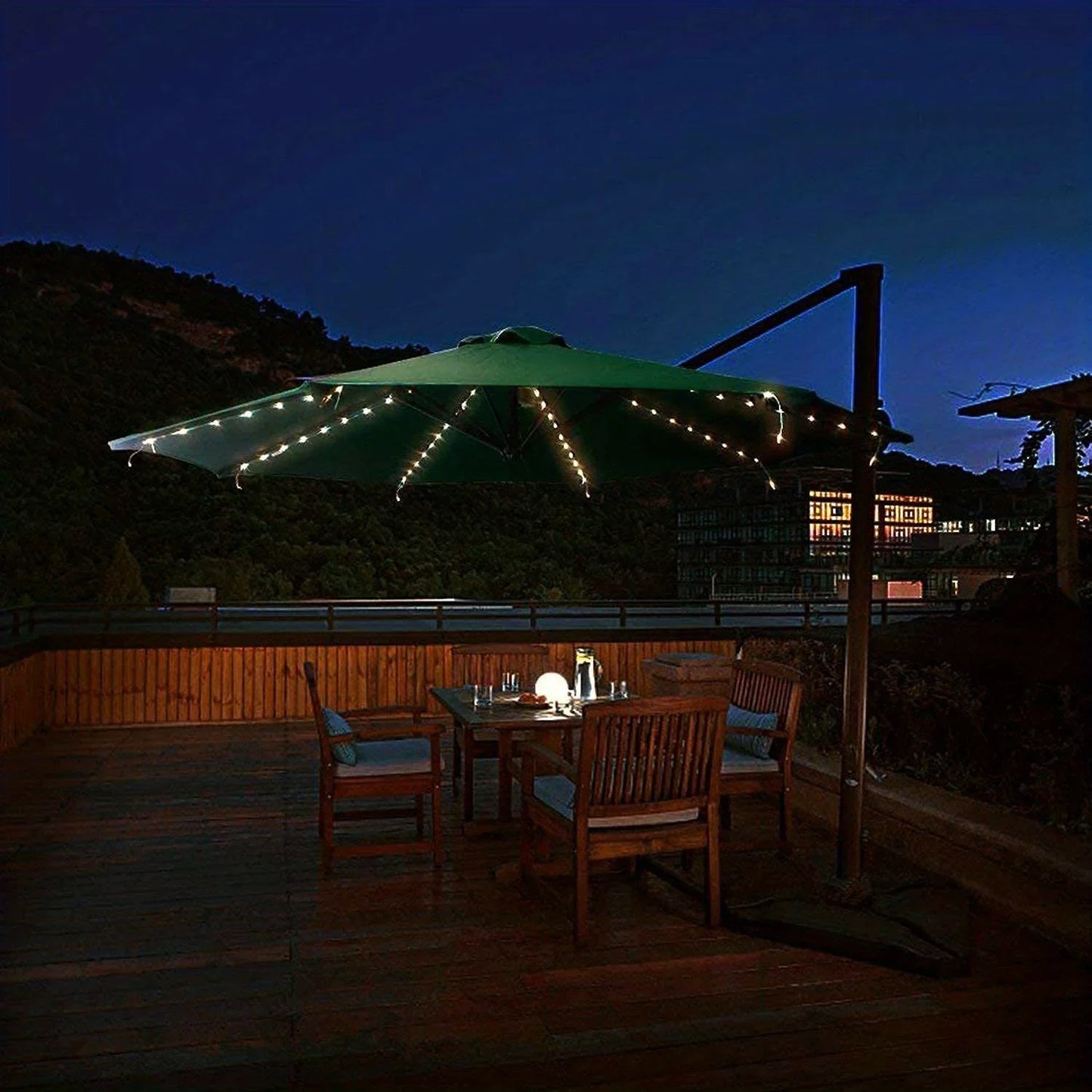 Solar Patio Umbrella Lights 8 Modes String Lights with Clip Waterproof Light for Outdoor Lighting Deck Garden Party Decoration