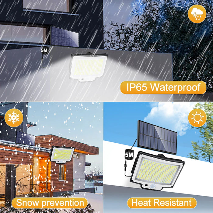 Solar Outdoor Lights 172LED 3Modes Split Motion Sensor Outdoor Lights Waterproof 318 LED Solar Flood Lights Yard Patio Garden
