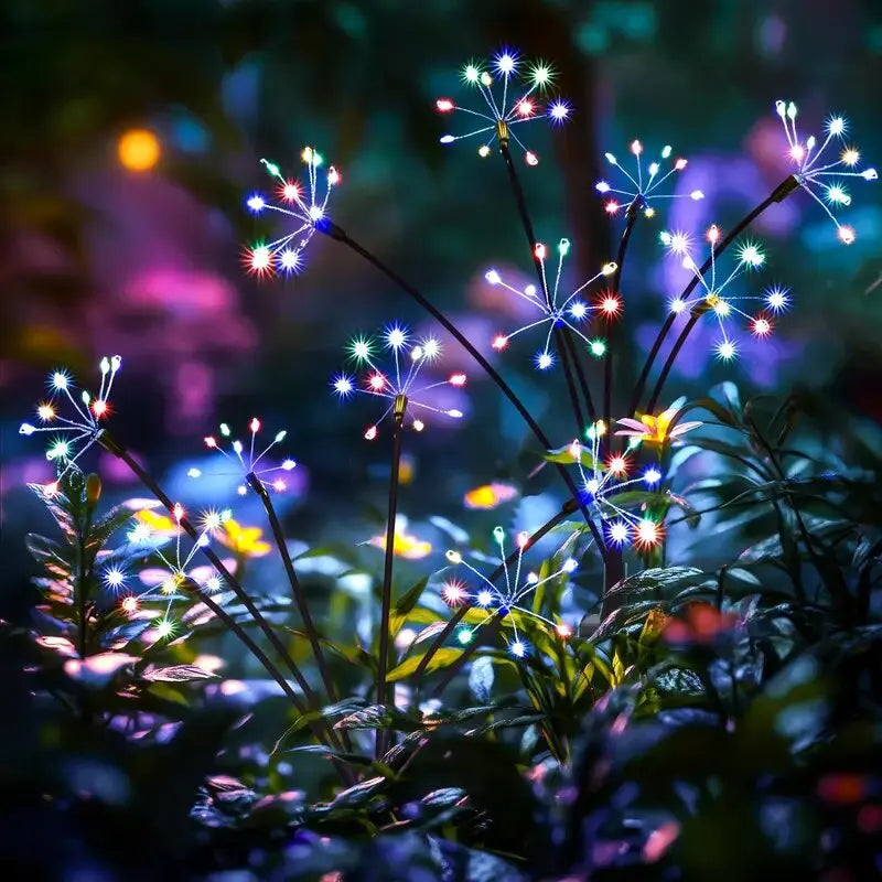 1PC Solar LED Floral Firework Garden Lights Outdoor Waterproof Lawn Lamp,Landscape Lighting For Yard,Terrace,Balcony，Path,Park