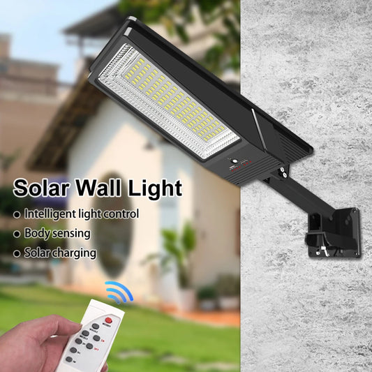 LED Solar Light With Remote 3 Working Mode Solar Street Light Super Bright Outdoor Garden Waterproof Motion Sensor Solar Lamp