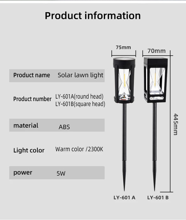 2PCS Solar Pathway Warm Lights Outdoor Waterproof Solar Powered Garden for Walkway Yard Backyard Landscape Lighting Decorative