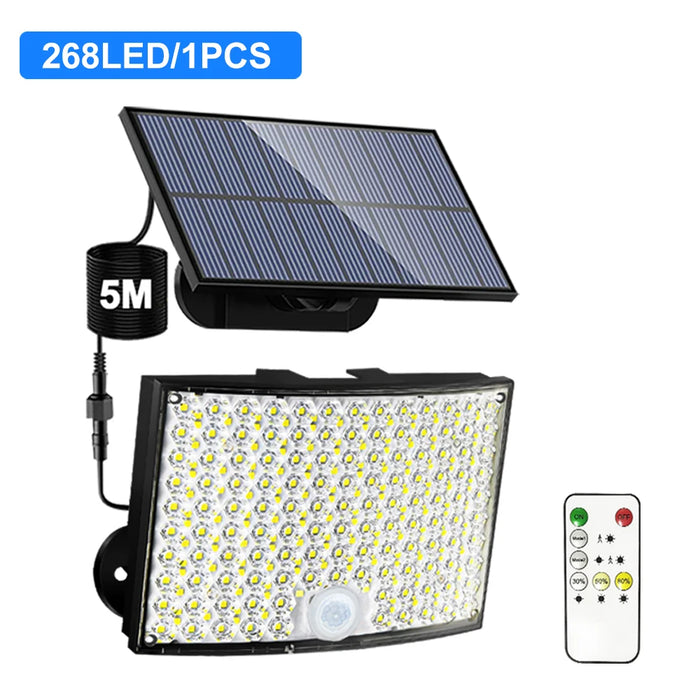 Solar Security Lights Motion Sensor Outdoor 318/238/226LED Garden Lights Waterproof Split Flood Wall Lights Solar Powered 3 Mode