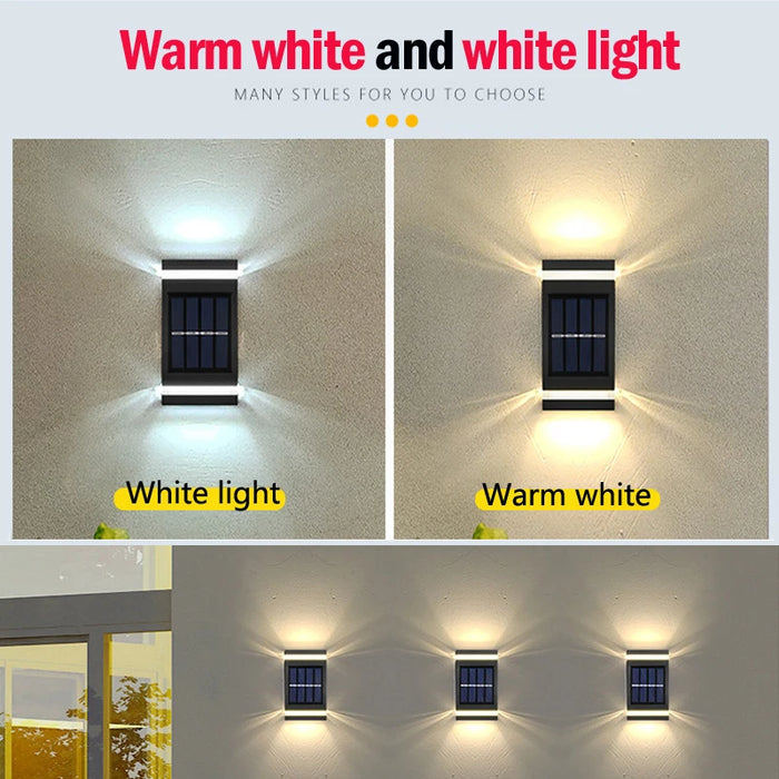Solar Wall Lamp Outdoor Waterproof Solar Powered Up/Down Lighting for Garden Yard Home Exterior Decoration IP65 Solar Path Light