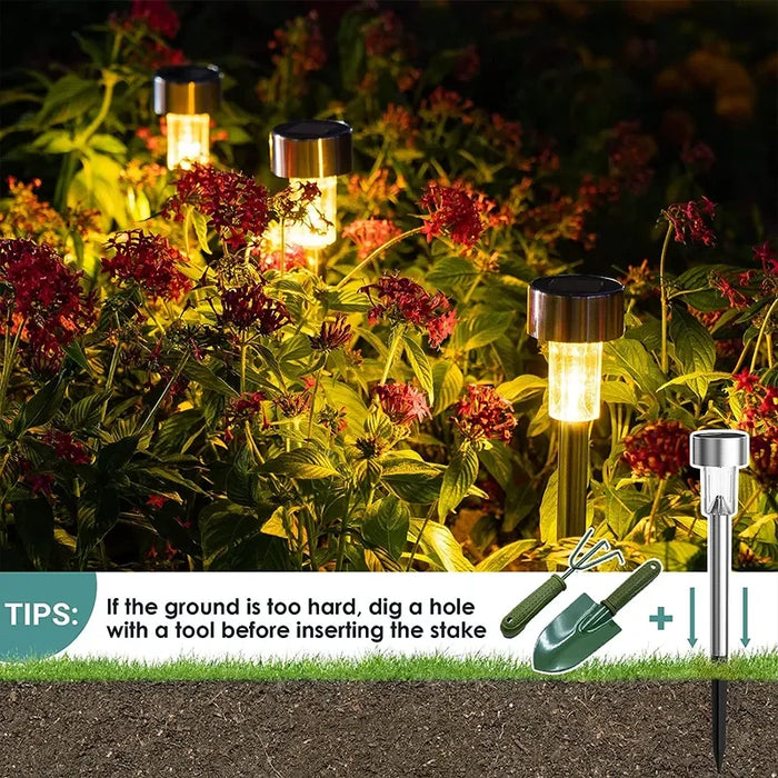 10Pack Solar Outdoor Lights Garden Lantern Solar Powered Lamp Waterproof Landscape Lighting Pathway Yard Lawn Garden Decoration