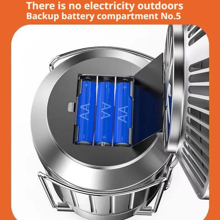 Solar Portable Camping Lantern with Electric Fan 1500mAh LED Solar Power Rechargeable Hanging Tent Lamp for Outdoor Emergency