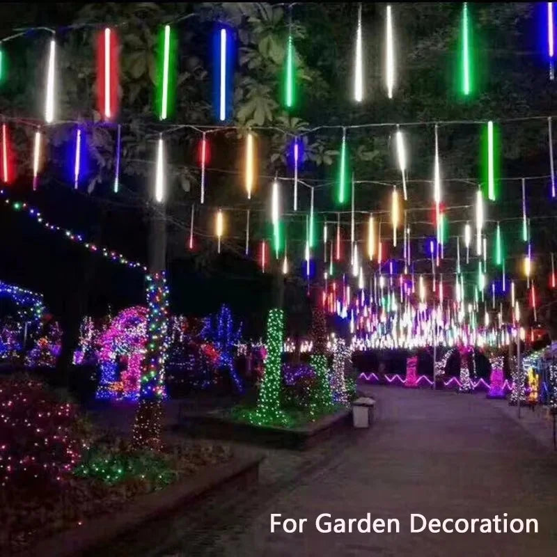 30/50cm Solar LED Meteor Shower Light Holiday String Light Waterproof Fairy Garden Decor Outdoor Led Street Garland Christmas