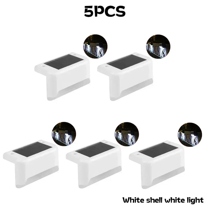 Solar Powered Step Lights Outdoor Fence Lights Waterproof Staircase Step Lights Courtyard Railings Balcony Decorative Wall Light