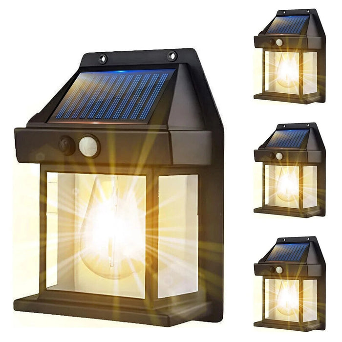 Solar Lantern Wall Light with 3 Modes of Dusk To Dawn Motion Sensing Light IP65 Waterproof Suitable for House Porch Garage