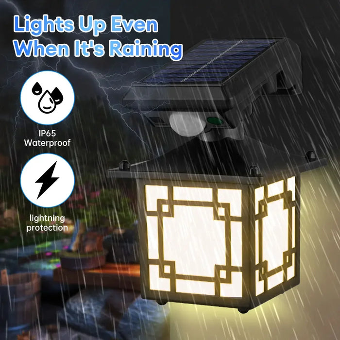 Retro Solar Motion Induction Wall Lamp Outdoor Waterproof 3 Lighting Modes Decoration Wall Light for Courtyard Garage Garden ﻿