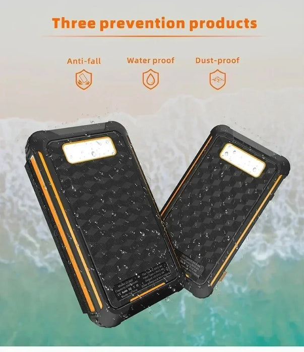 Solar Power Bank Waterproof Outdoor Camping Portable Folding Solar Panels 5V 2A USB Output Sun Power For Phone Real capacity
