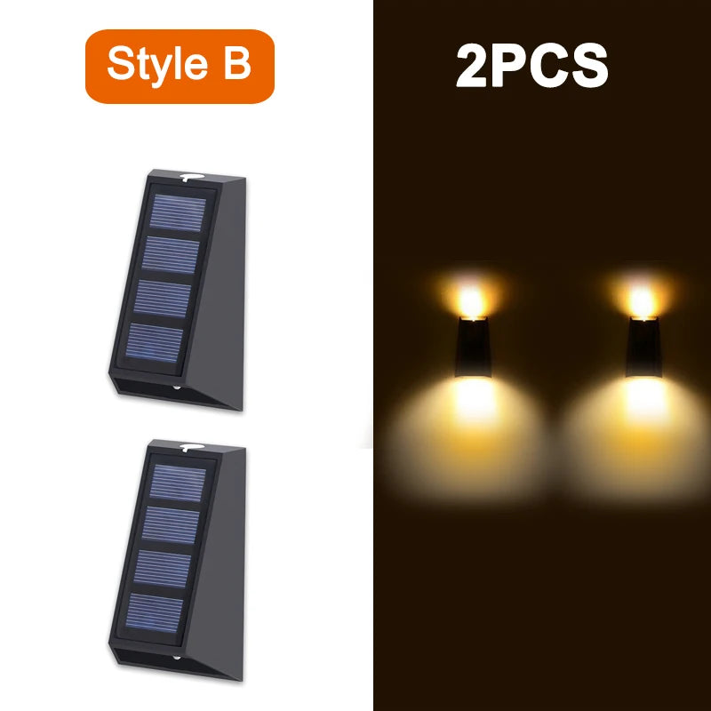 NEW Solar Wall Lights Outdoor Waterproof Street Decoration Wall Lighting LED Solar Power Porch Lamp For Villa Patio Garden