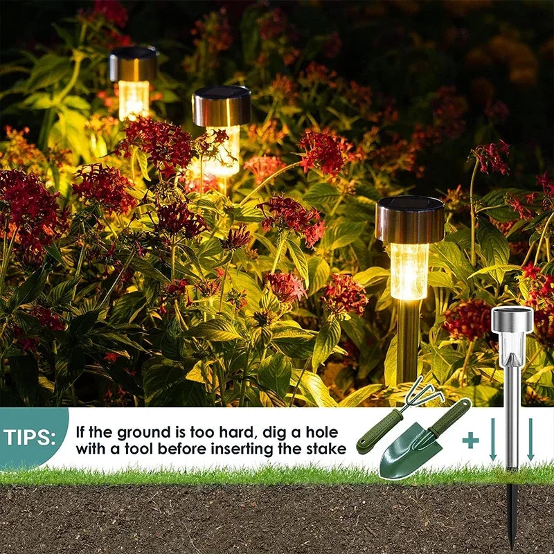Solar Outdoor Lights Garden Lamp Solar Powered Waterproof Landscape Path Outdoor for Yard Backyard Lawn Patio Decorative Plant