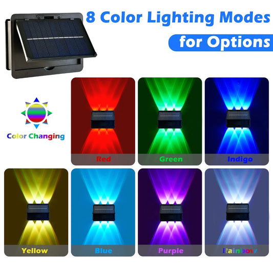 Solar Fence Lights IP54 Fence Solar Light Outdoor Fence Light for Outside Backyard/Railing/Step/Patio/Stair Railings and Wall