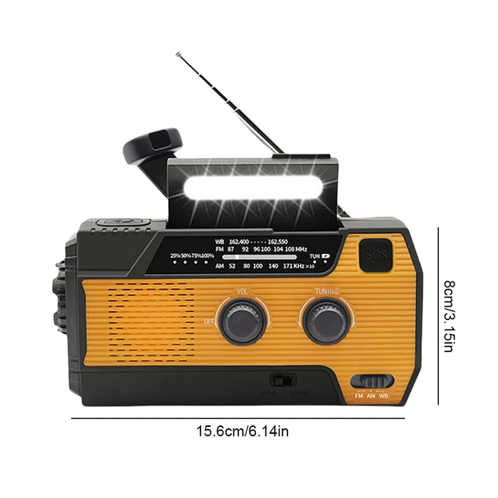 Emergency Hand Crank Radio Solar Powered Radio with Flashlight Reading Lamp SOS Alarm AM/FM/WB/NOAA Weather Radio Portable Radio