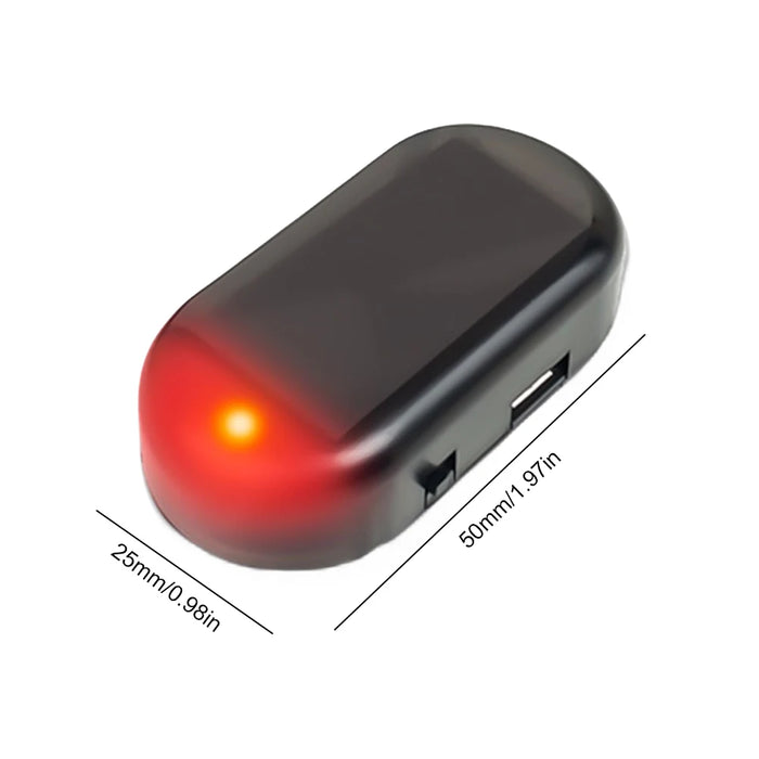 Solar Powered Car Fake Security Light Blue/Red Light Simulated Dummy Alarm Wireless Strobe Signal Alarm Anti-Theft Caution Lamp